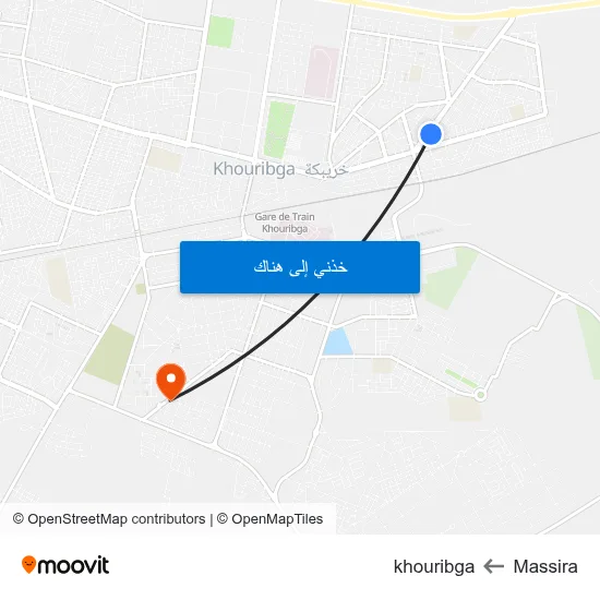 Massira to khouribga map