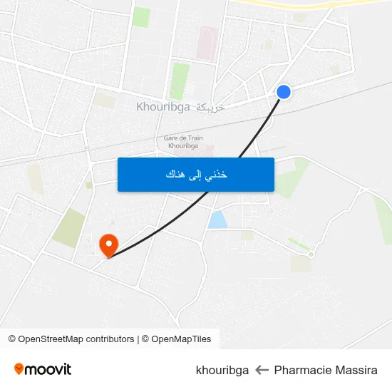 Pharmacie Massira to khouribga map