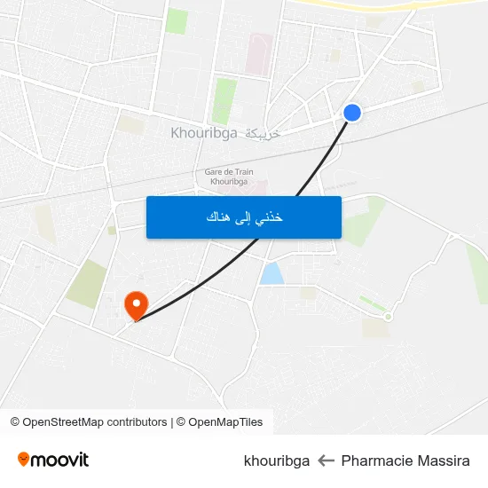 Pharmacie Massira to khouribga map