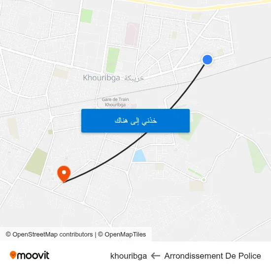 Arrondissement De Police to khouribga map