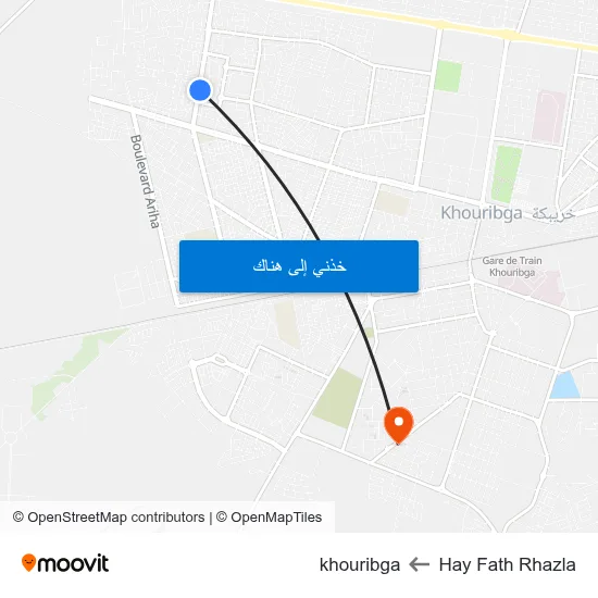 Hay Fath Rhazla to khouribga map