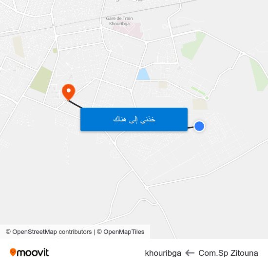 Com.Sp Zitouna to khouribga map