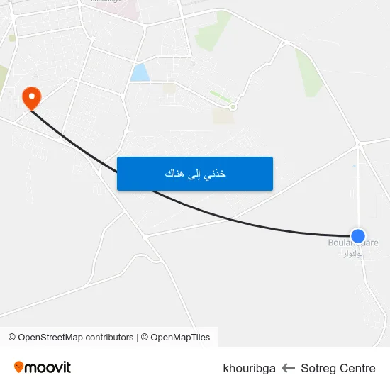 Sotreg Centre to khouribga map