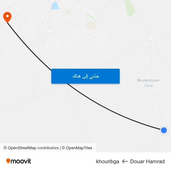 Douar Hamrad to khouribga map