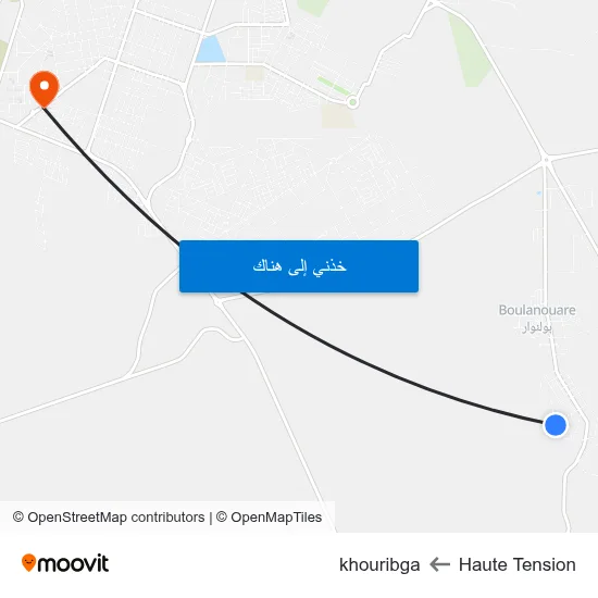 Haute Tension to khouribga map