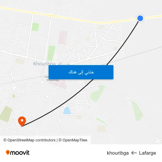 Lafarge to khouribga map