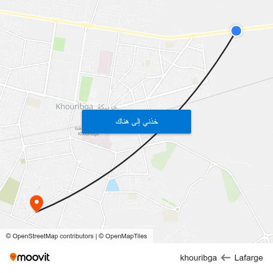 Lafarge to khouribga map