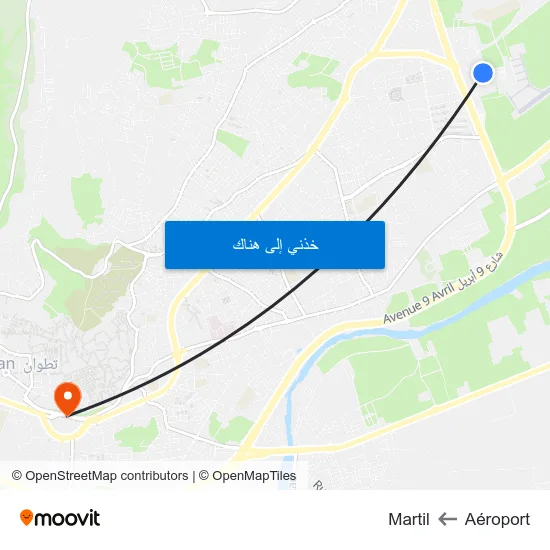 Aéroport to Martil map