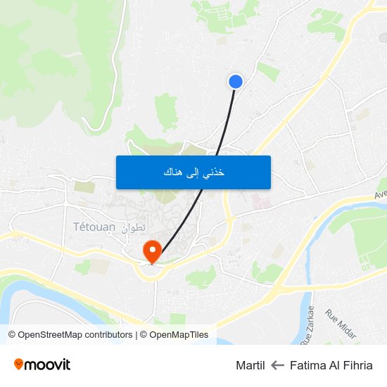 Fatima Al Fihria to Martil map