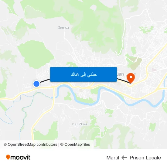 Prison Locale to Martil map