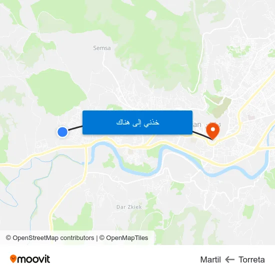 Torreta to Martil map