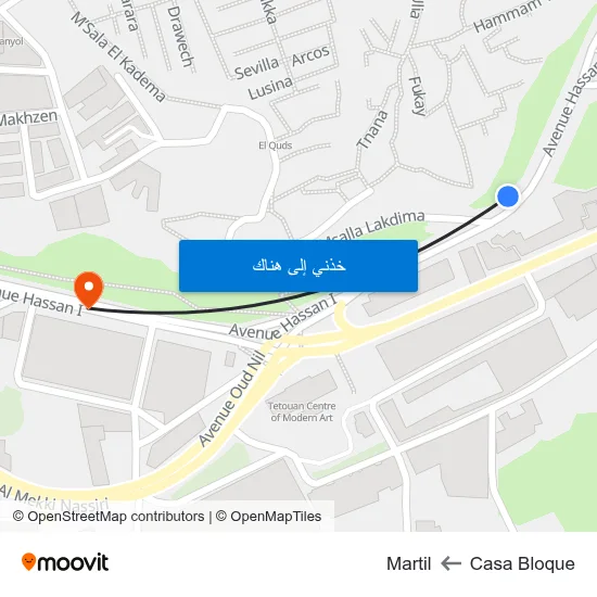 Casa Bloque to Martil map