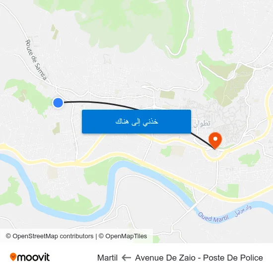 Avenue De Zaio - Poste De Police to Martil map