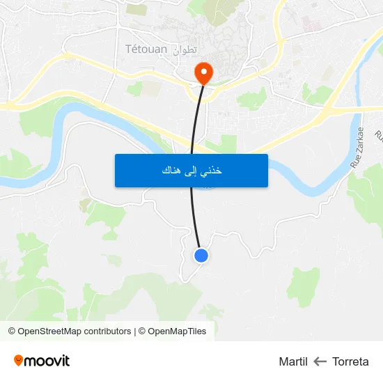 Torreta to Martil map