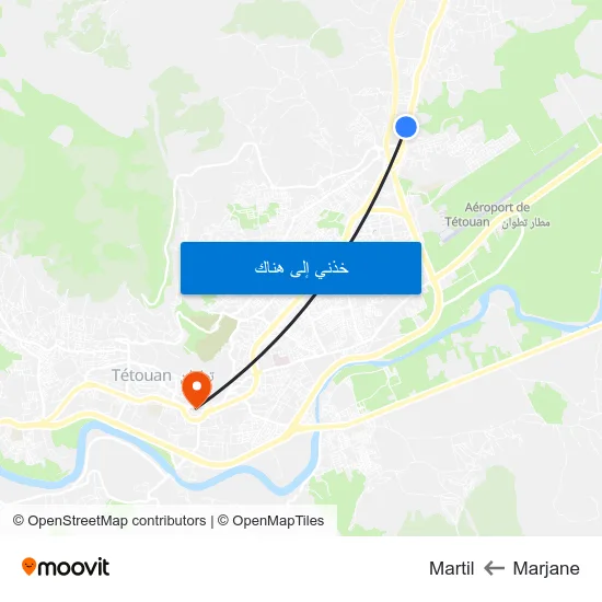 Marjane to Martil map