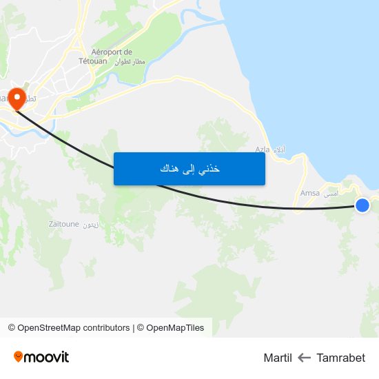 Tamrabet to Martil map