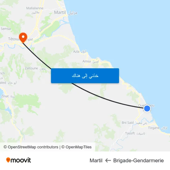 Brigade-Gendarmerie to Martil map