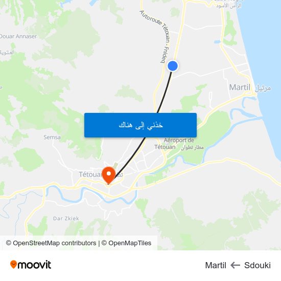 Sdouki to Martil map