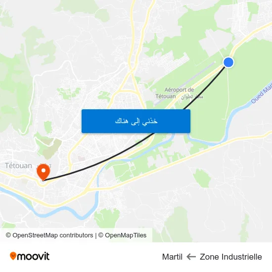 Zone Industrielle to Martil map