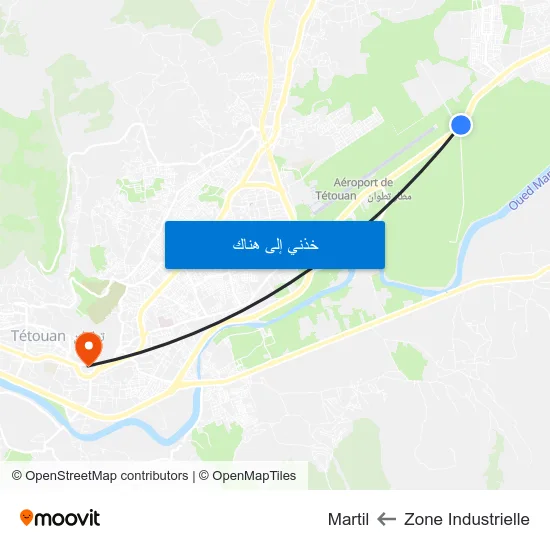 Zone Industrielle to Martil map