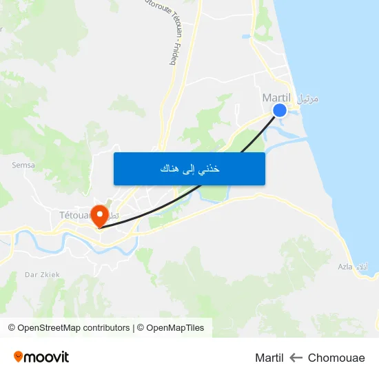 Chomouae to Martil map