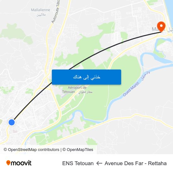 Avenue Des Far - Rettaha to ENS Tetouan map