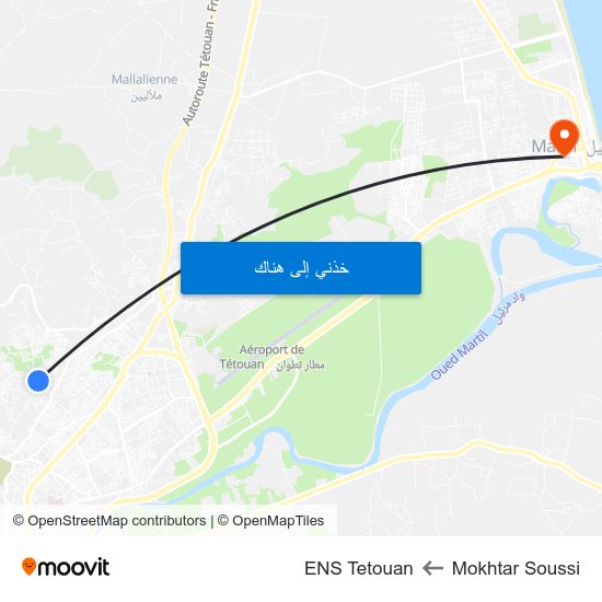 Mokhtar Soussi to ENS Tetouan map