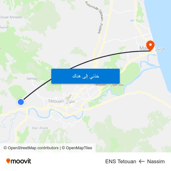 Nassim to ENS Tetouan map