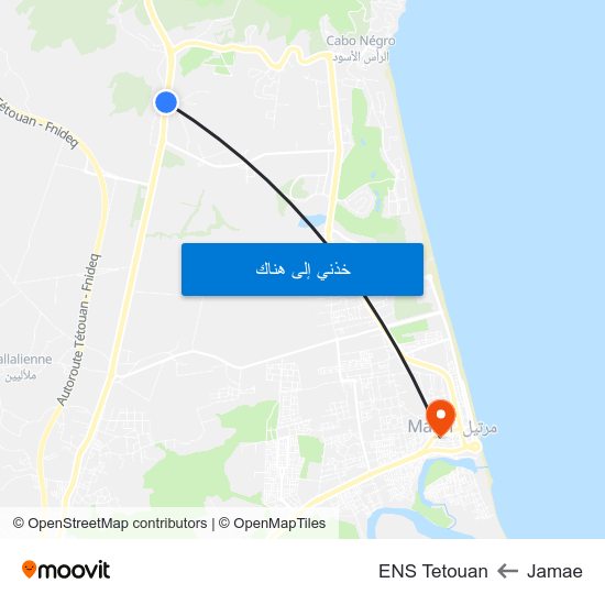 Jamae to ENS Tetouan map