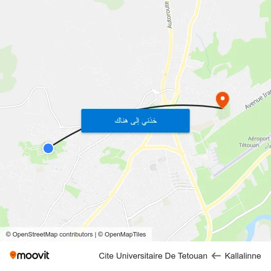 Kallalinne to Cite Universitaire De Tetouan map