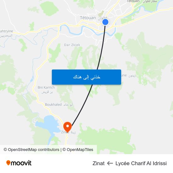 Lycée Charif Al Idrissi to Zinat map