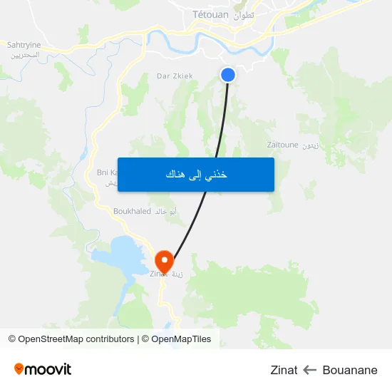 Bouanane to Zinat map
