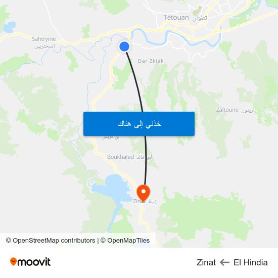 El Hindia to Zinat map