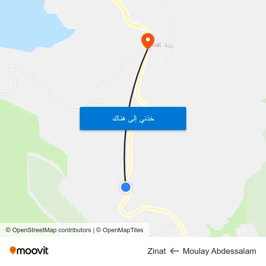 Moulay Abdessalam to Zinat map