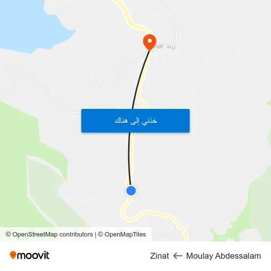 Moulay Abdessalam to Zinat map