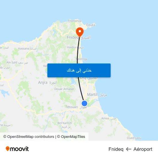 Aéroport to Fnideq map