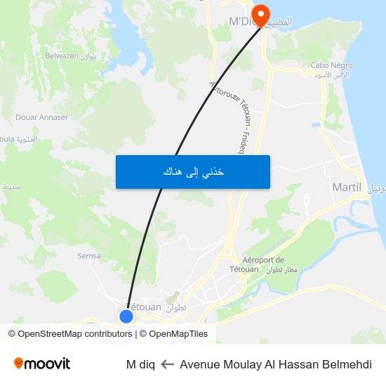 Avenue Moulay Al Hassan Belmehdi to M diq map