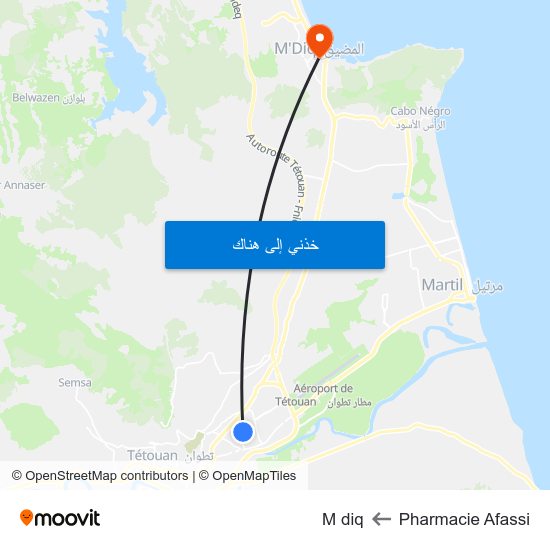 Pharmacie Afassi to M diq map