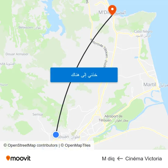 Cinéma Victoria to M diq map