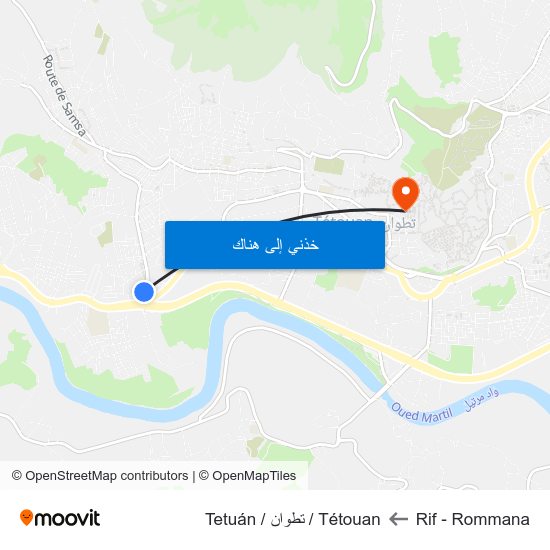 Rif - Rommana to Tétouan / تطوان / Tetuán map