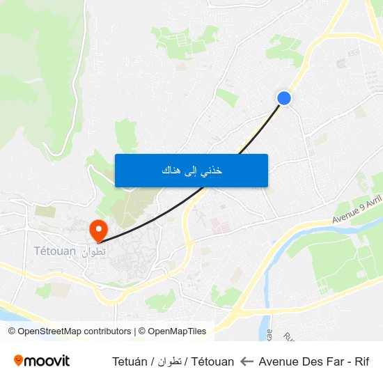 Avenue Des Far - Rif to Tétouan / تطوان / Tetuán map