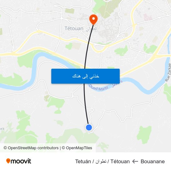 Bouanane to Tétouan / تطوان / Tetuán map