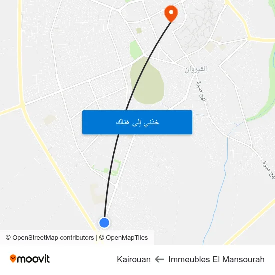 Immeubles El Mansourah to Kairouan map