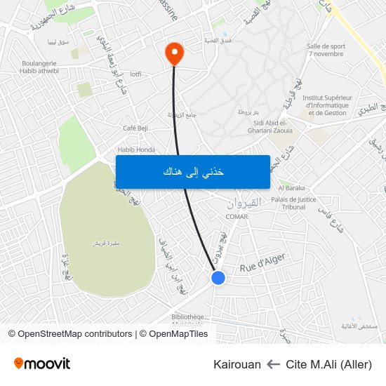 Cite M.Ali (Aller) to Kairouan map