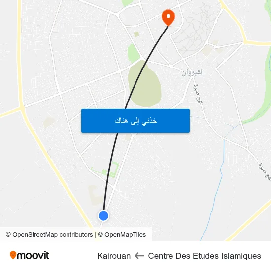 Centre Des Etudes Islamiques to Kairouan map