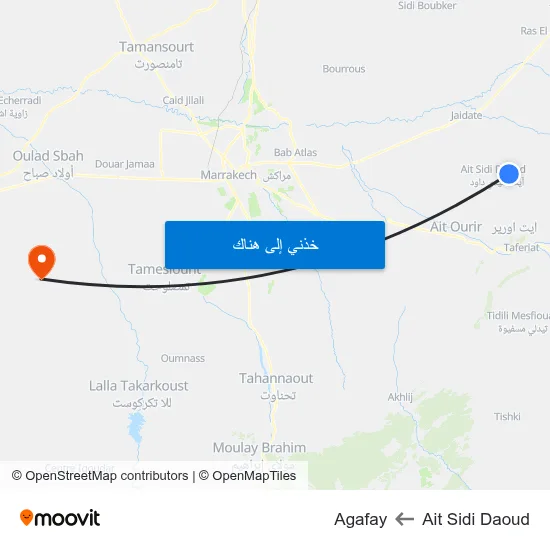 Ait Sidi Daoud to Agafay map