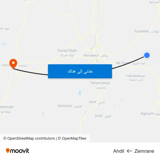Zemrane to Ahdil map