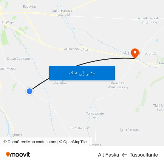 Tassoultante to Ait Faska map