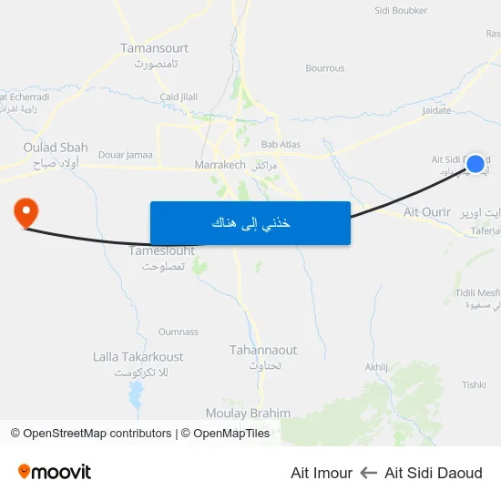 Ait Sidi Daoud to Ait Imour map