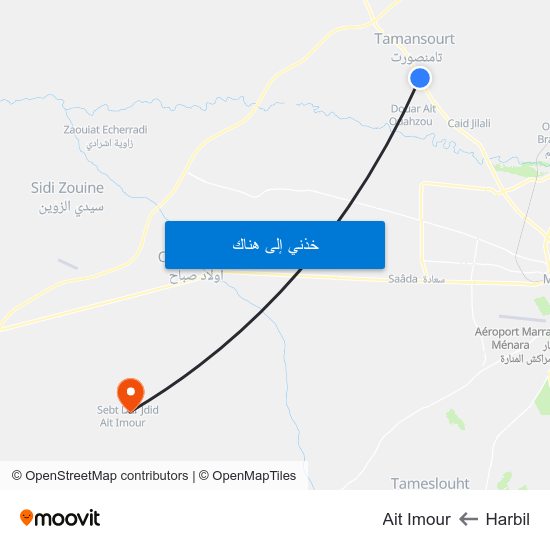 Harbil to Ait Imour map